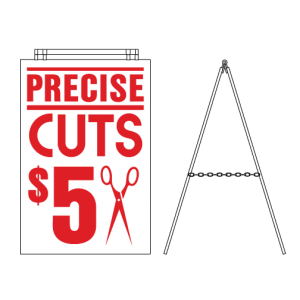 Wooden A-Frame Sign with Plastic Hinge