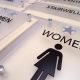 Mens and Womens ADA signs with standoffs