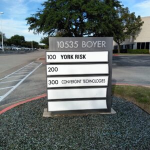 7. Aluminum Sign With White Acrylic and Cut Vinyl