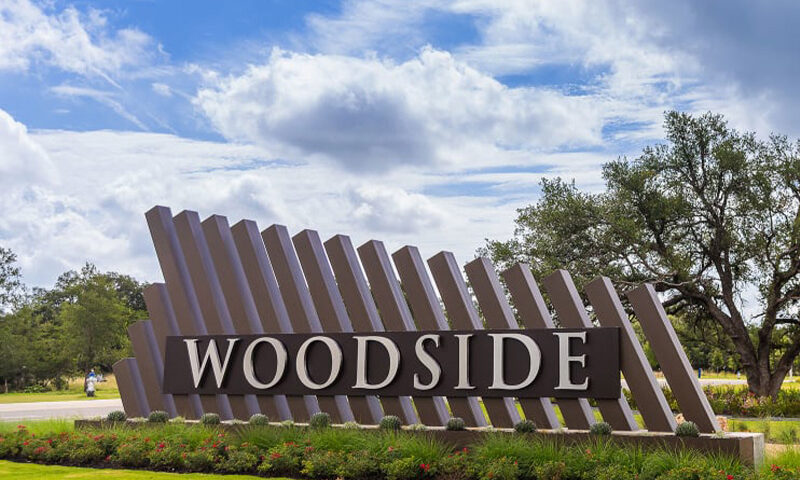 custom fabricated monument sign for the community of woodside